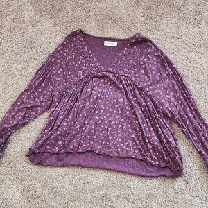 Lucky Brand Relaxed Purple Blouse